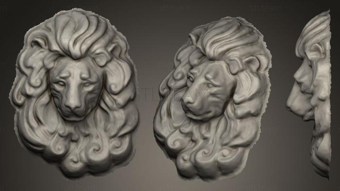 3D model lion fountain head (STL)
